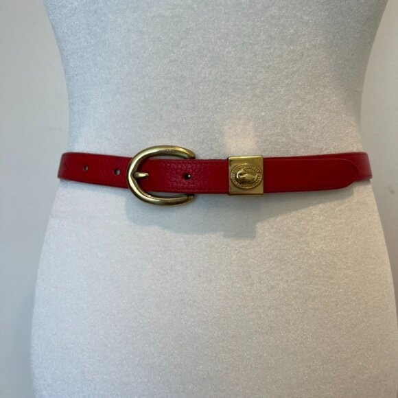 Dooney & Bourke Red Leather Gold Hardware Belt Size Small - Picture 2 of 5